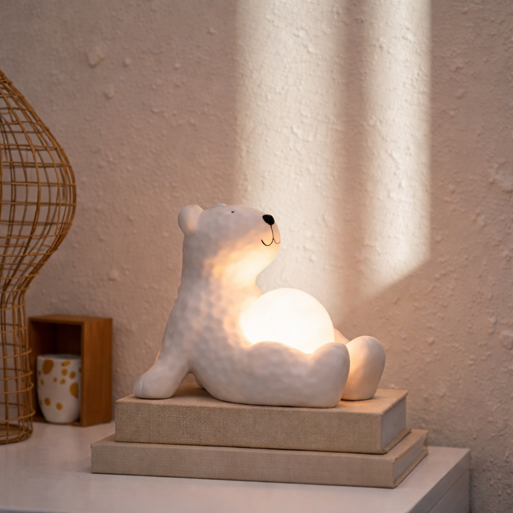 NOA – Keramik-Bär-Lampe mit Lichtkugel