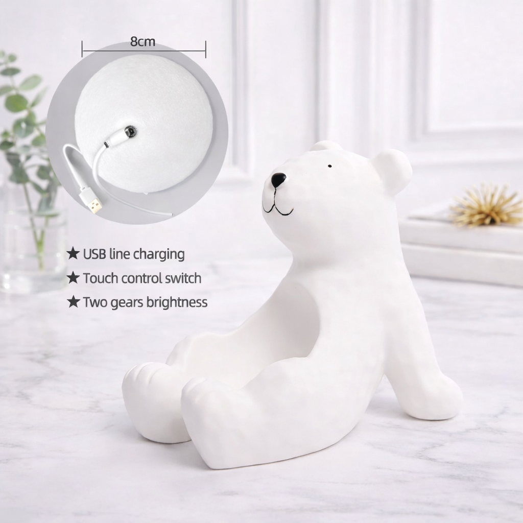 NOA – Keramik-Bär-Lampe mit Lichtkugel